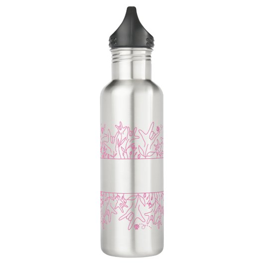 Bouteille D'eau Fleur ILY - Nom personnalisé ASL Design (Gauche)