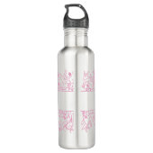 Bouteille D'eau Fleur ILY - Nom personnalisé ASL Design (Dos)