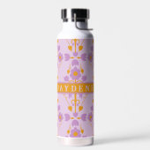 Bouteille D'eau Fleur Moderne Violet Et Lilas (Gauche)