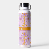 Bouteille D'eau Fleur Moderne Violet Et Lilas (Arrière)