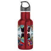 Bouteille d'eau Fleur Noire Abstraite (Dos)