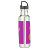 Bouteille D'eau Fleur Rétro Filles mignonnes (Dos)