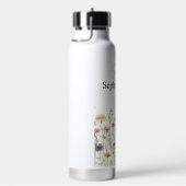 Bouteille d'eau Fleur Sauvage Boho avec nom person (Évier)