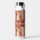 Bouteille D'eau Fleur sauvage en terre cuite Nom personnalisé Boho (Avant)