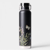 Bouteille D'eau Fleur sauvage Floral Bumble Bee | Monogramme (Arrière)
