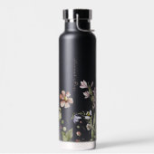 Bouteille D'eau Fleur sauvage Floral Bumble Bee | Monogramme (Gauche)