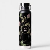 Bouteille D'eau Fleur sauvage moderne Monogramme Rose Vert Grand C (Arrière)