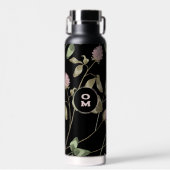 Bouteille D'eau Fleur sauvage moderne Monogramme Rose Vert Grand C (Avant)