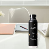Bouteille D'eau Fleur sauvage noir jaune 50 fabuleux anniversaire