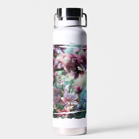 Bouteille D'eau Fleurs à éclaboussures de fleurs de cerisier (Arrière)