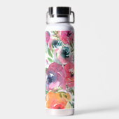 Bouteille D'eau Fleurs Aquarelle d'Été (Arrière)