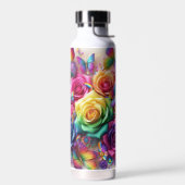 Bouteille D'eau Fleurs arc-en-ciel avec papillons (Gauche)