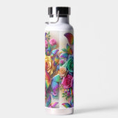 Bouteille D'eau Fleurs arc-en-ciel avec papillons (Plage)