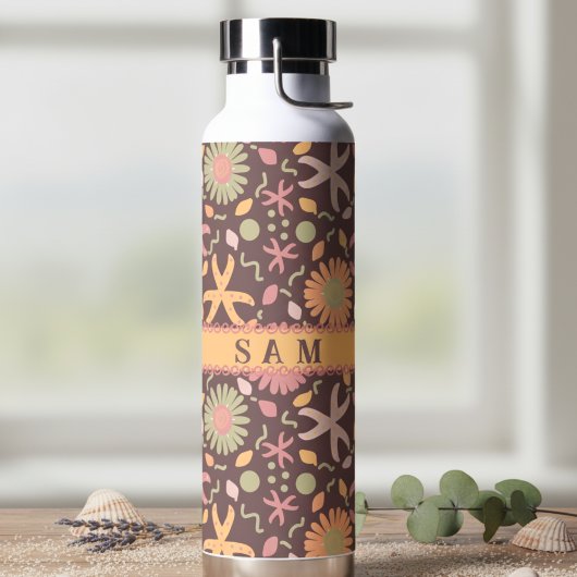 Bouteille D'eau Fleurs avec étoile de mer