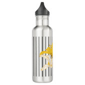 Bouteille D'eau Fleurs blanches jaunes orange sur bandes noires (Gauche)