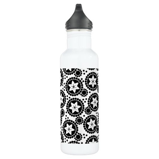 Bouteille D'eau Fleurs blanches noires mignonnes (Droite)