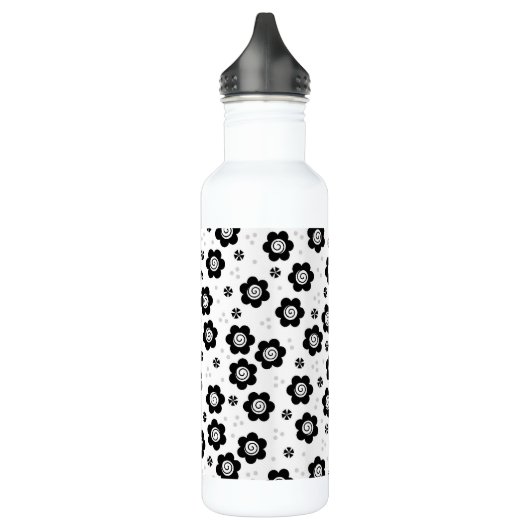 Bouteille D'eau Fleurs blanches noires mignonnes (Gauche)