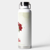 Bouteille D'eau Fleurs blanches rouges feuillage (Plage)