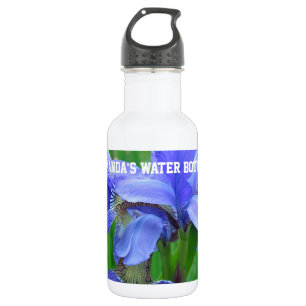 Bouteille D'eau Fleurs bleu Iris