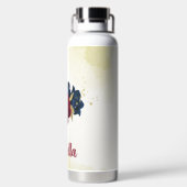 Bouteille D'eau fleurs bleu marine et rouge verdure (Plage)