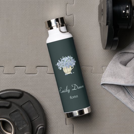 Bouteille D'eau Fleurs bleues en gris vase (Couvercle)