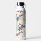 Bouteille D'eau Fleurs Bleues, Fleurs Violettes, Motif Floral (Avant)
