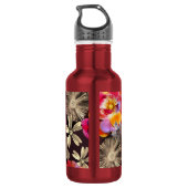 Bouteille D'eau Fleurs Boho Floral Bold Motif - Rose gris rose (Dos)