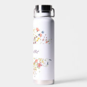 Bouteille D'eau Fleurs colorées personnalisées (Arrière)