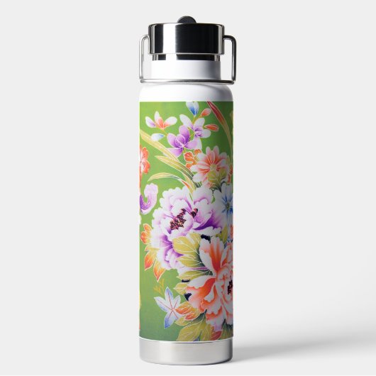 Bouteille D'eau Fleurs, composition florale japonaise (Arrière)