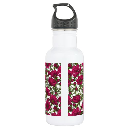 Bouteille D'eau Fleurs Cosmos roses (Dos)