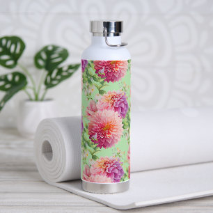 Bouteille D'eau Fleurs Dahlia Roses