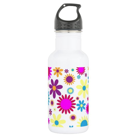 Bouteille D'eau Fleurs de bonheur (Devant)