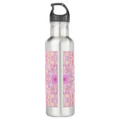 Bouteille D'eau Fleurs de jardin rétro en rose (Dos)