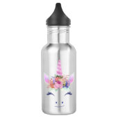 Bouteille D'eau Fleurs de Licorne Mignonne Fabuleuse Visage 2 (Gauche)