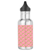 Bouteille D'eau Fleurs de lotus roses et monogramme (Gauche)