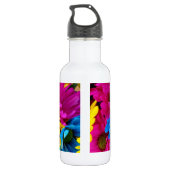 Bouteille D'eau Fleurs de monogrammes aux couleurs fluorescentes (Dos)