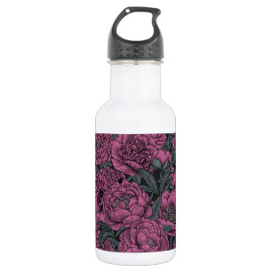 Bouteille D'eau Fleurs de pivoines violettes