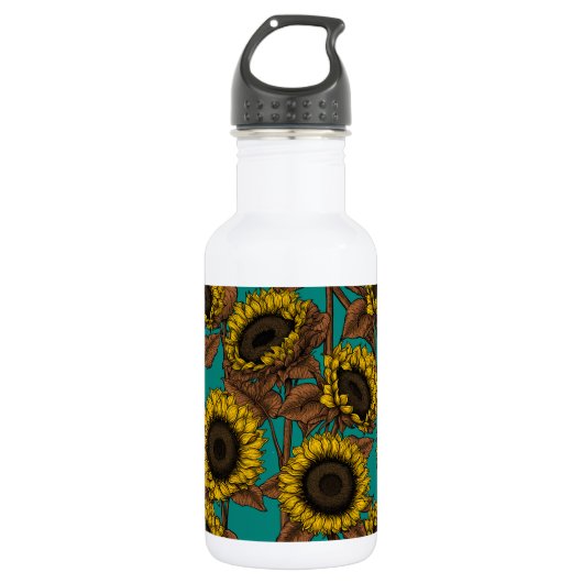 Bouteille D'eau Fleurs de soleil (Devant)
