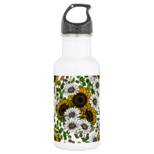 Bouteille D'eau Fleurs de soleil et marguerites, jardin d'été 3