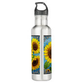 Bouteille D'eau Fleurs de soleil peintes (Dos)