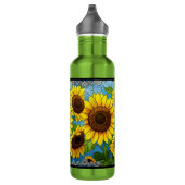 Bouteille D'eau Fleurs de soleil peintes (Droite)