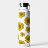 Bouteille D'eau Fleurs de soleil rayées jaunes (Arrière)