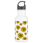 Bouteille D'eau Fleurs de soleil rayées jaunes (Devant)