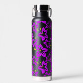 Bouteille D'eau Fleurs d'hibiscus hawaïens violets tropicaux (Avant)