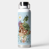 Bouteille D'eau Fleurs d'Imaginaire de dragon de champignons verts (Plage)