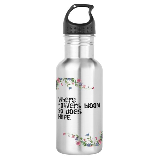 Bouteille D'eau Fleurs et espoir design (Devant)