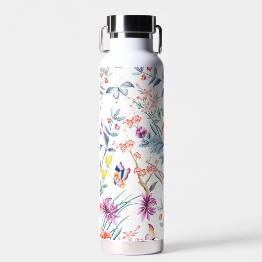 Bouteille D'eau Fleurs et papillons d'été (Avant)