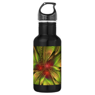 Bouteille D'eau Fleurs imaginaires fractales douces et tendres