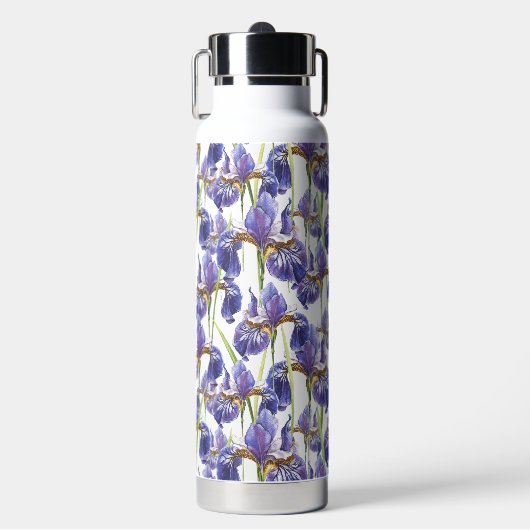 Bouteille D'eau Fleurs Iris Violettes (Salle de sport)