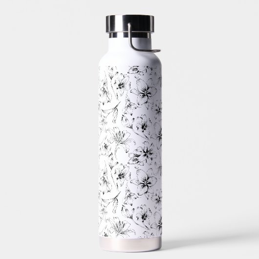 Bouteille D'eau Fleurs Lys Noires (Gauche)